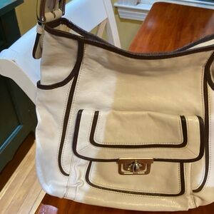 Cole Haan Cream and Brown Crossbody Bag